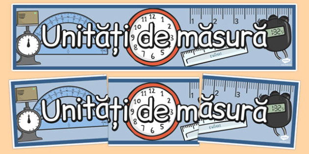 Unitati De Masura Banner Matematica Length Time Weight Mass