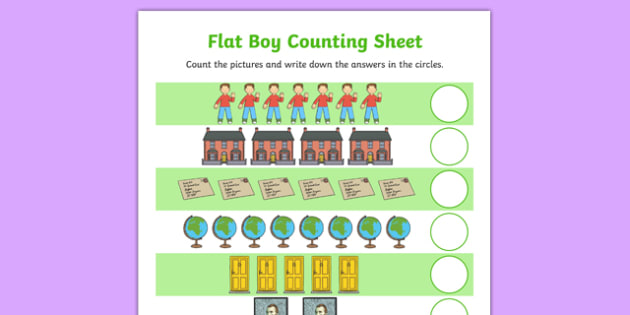 Flat Boy Counting Sheet