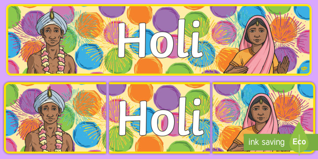 Free Holi Festival Display Banner Teacher Made