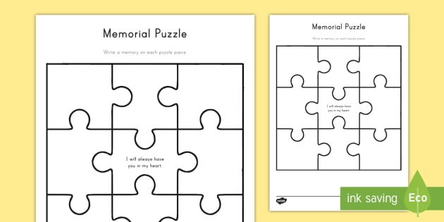 Memorial Puzzle Worksheet / Worksheet (teacher made)