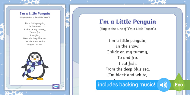 I'm a Little Penguin Rhyme | Twinkl (Teacher-Made) - Twinkl