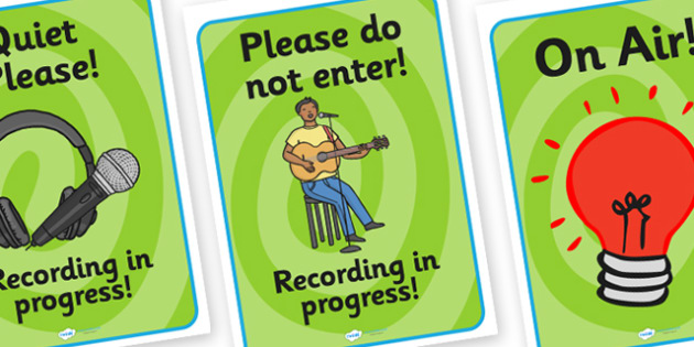 Music Production Role Play Signs music production studio 