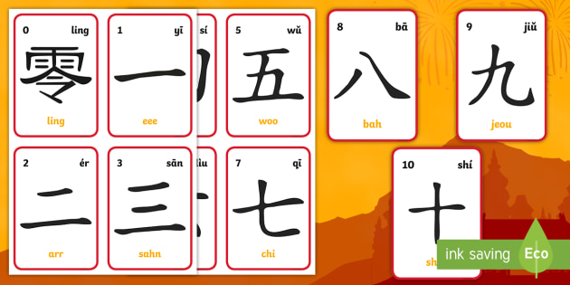 0-10 Numbers in Mandarin Chinese Pronunciations Flashcards