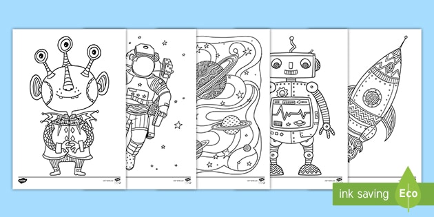 space themed mindfulness coloring sheets teacher made