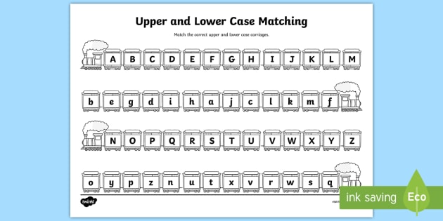 Uppercase and Lowercase Letters Matching Worksheet