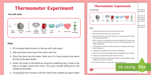 How to Build and Use a Simple Thermometer: Easy Science Experiment with  Printable - Well Planned Gal