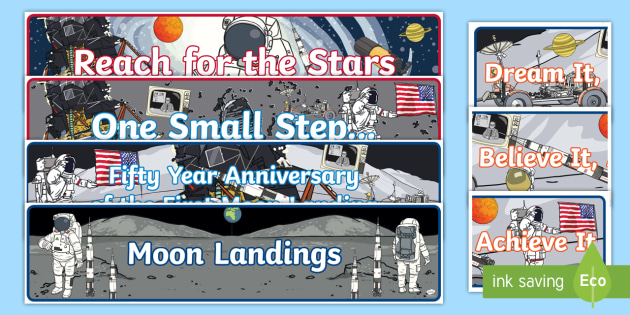 Moon Landing Themed Display Banners 50th Anniversary Inspiration