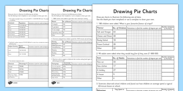 drawing pie charts worksheet primary resources