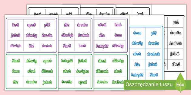 Głoski miękkie | Wymowa głosek | Gra bingo (teacher made)