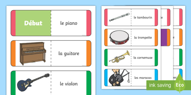 Jeu De Cartes Les Instruments De Musique Teacher Made