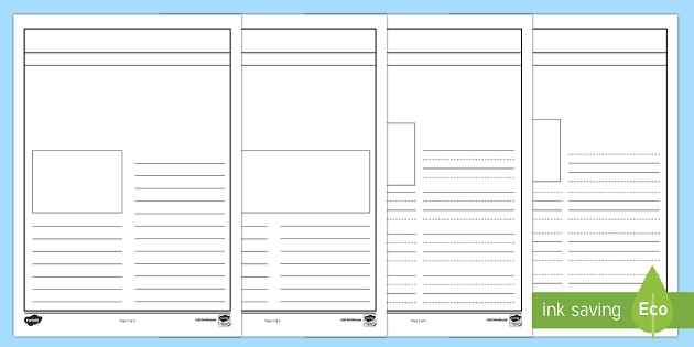 News Article Blank Sheets For Writing Teacher Made