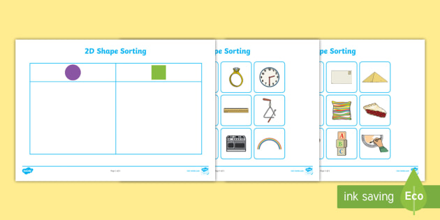 2D Shape Sorting Activity - 2D Shape Sorting Activity