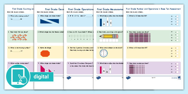 First Grade Math Assessment Pack 1st Grade Math Test Grade 1 Baseline 