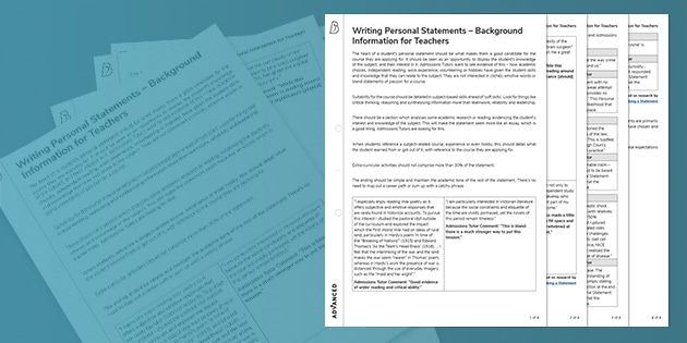 Help on writing a personal statement Help on writing a personal statement