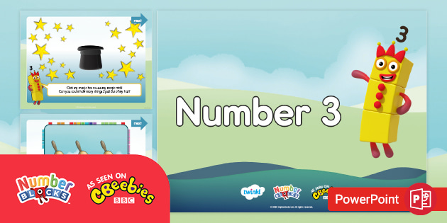 Free Numberblocks Number Three Powerpoint Math Counting