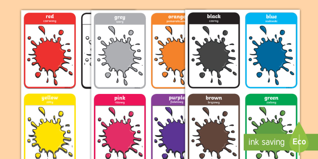 Colour Flash Cards English/Polish Colour Flash Cards
