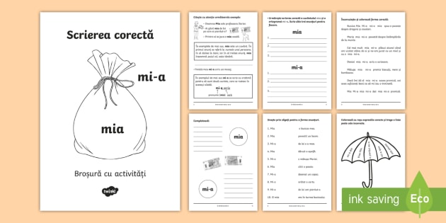 Scrierea Corectă Mia Mi A Broșură Cu Activități