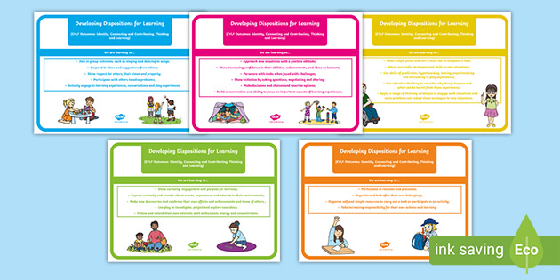 EYLF Dispositions For Learning A4 Display Poster