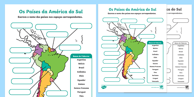 QUIZ - PAÍSES DA AMERICA DO SUL 