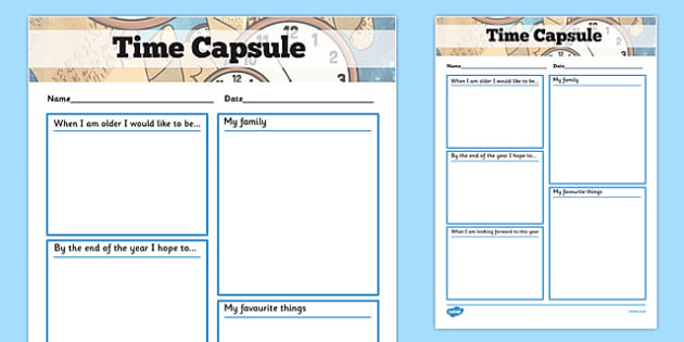 FREE! - Time Capsule Transition Writing Frame - writing frame, time capsule