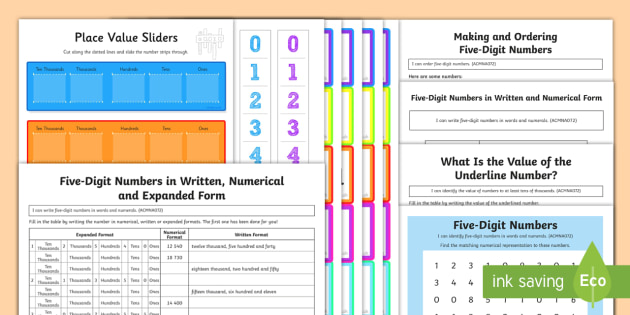 Year 4 Five-Digit Numbers Resource Pack (teacher made)