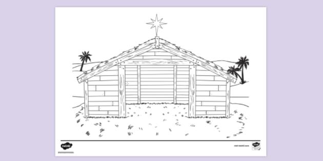 FREE! - Nativity Stable Colouring | Colouring Sheets