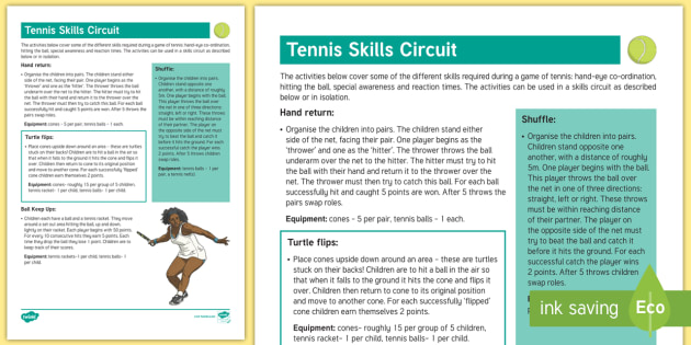 gcse pe coursework example tennis