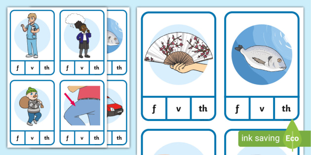 f, v, th Initial Sounds Peg Matching (teacher made)