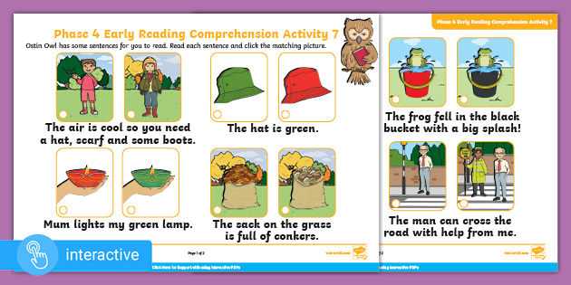 interactive pdf phase 4 early reading comprehension activity 7