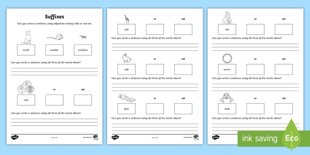 Activity On Adjective Form Primary English Worksheet