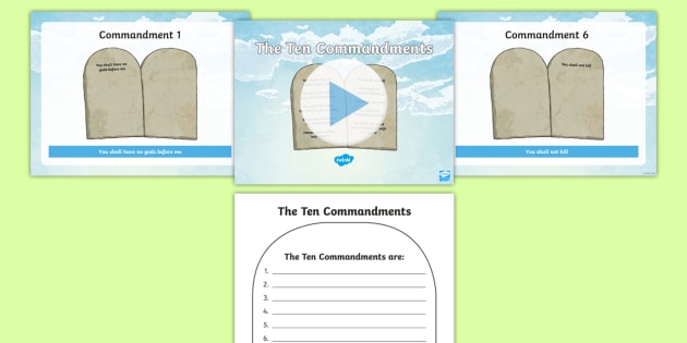 The Ten Commandments Powerpoint And Worksheet Teacher Made