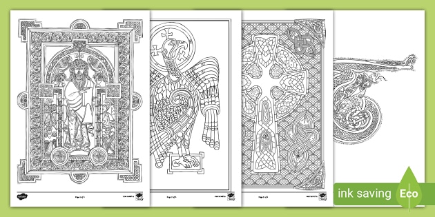 The Book of Kells: Initial letter V - Graphic Illustrations from Old-Time  Manuscripts and Old Books