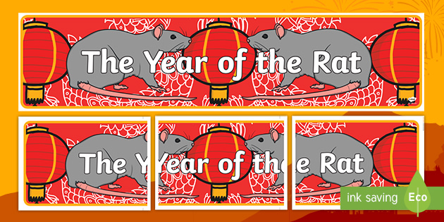 Chinese New Year Of The Rat Display Banner Teacher Made