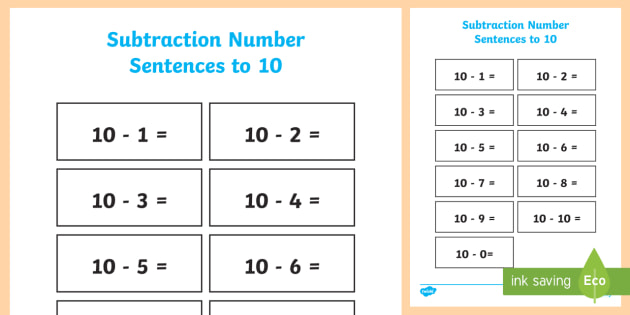 subtraction-number-sentences-to-10-subtraction-number-sentences-to-10