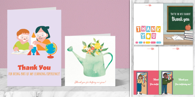 FREE! - Thank You Teacher Card Pack | Twinkl Party