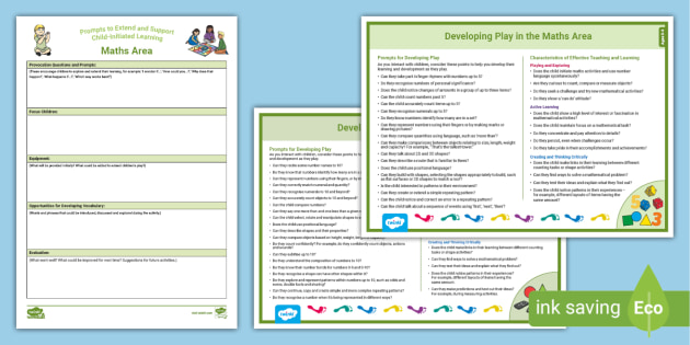 EYFS Maths Area Developing Child-Initiated Learning Resource Pack