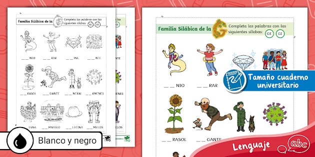 Sílaba inicial Lenguaje Familia de Palabras 1º Básico