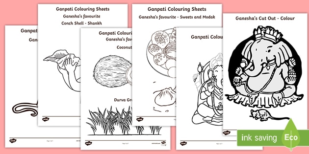 Ganpati / Ganesha Colouring Sheets (teacher made)