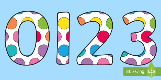 Numbers In A Polka Dot Template Free Printables