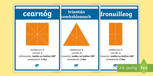 properties-and-symmetry-of-2d-shapes-display-facts-posters-gaeilge