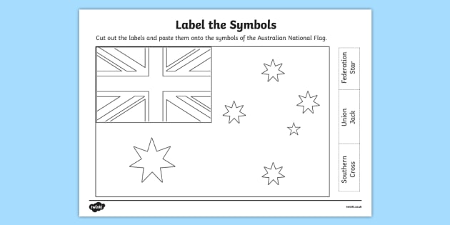 Flags of Australia Australian National Flag Label the