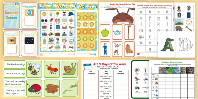 夏のおすすめ英語教材セット Summer English Resource Pack Japanese And English Week 1