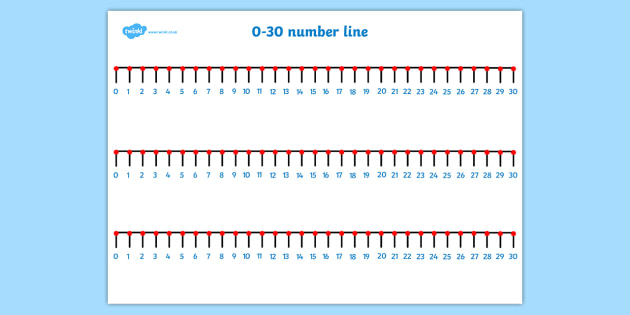numbers 0 to 30 number line
