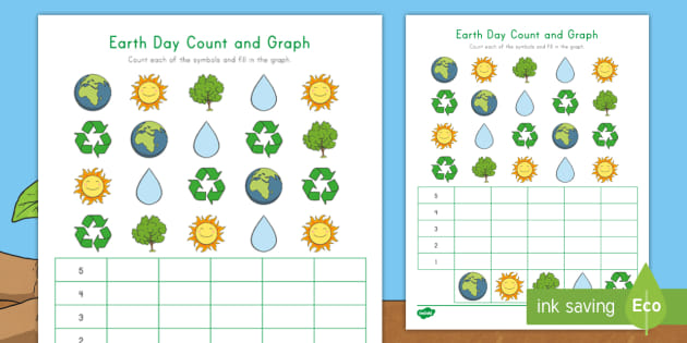 earth day count and graph kindergarten twinkl usa