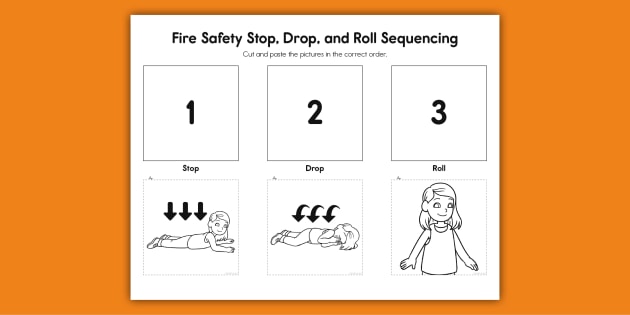 Fire Safety Stop, Drop, and Roll Sequence Activity