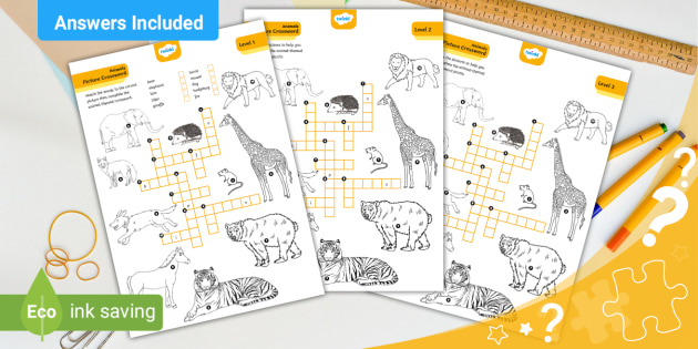 Animal Picture Crossword Puzzle AL Twinkl Kids Puzzles