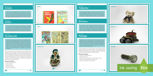 Reminiscence cards | Childhood pastimes