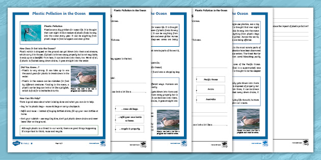 ocean pollution lks2 non fiction reading comprehension