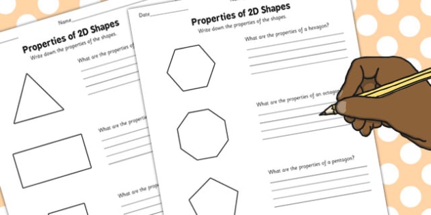 properties of 2d shapes worksheet year 3 primary resources