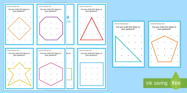 Geoboard Challenge Cards 2D Shapes teacher Made 